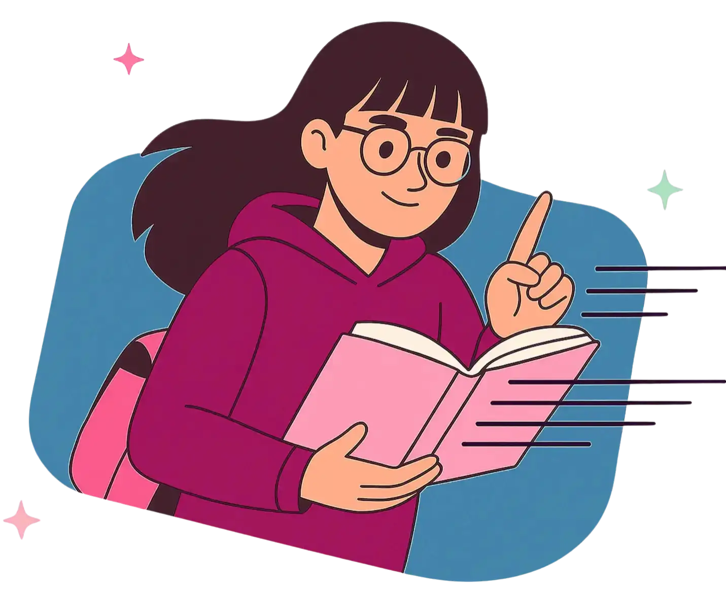 Kitap okuyan bir öğrenci illüstrasyonu — Hızlı Okuma